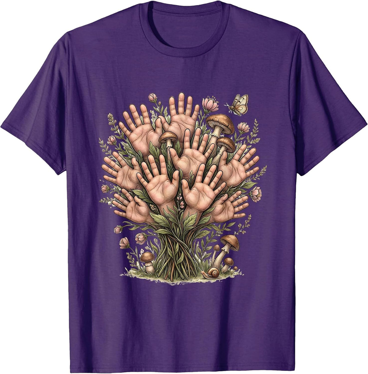 Men's Preschool Teacher Little Hands Paint Print T-Shirt - Purple