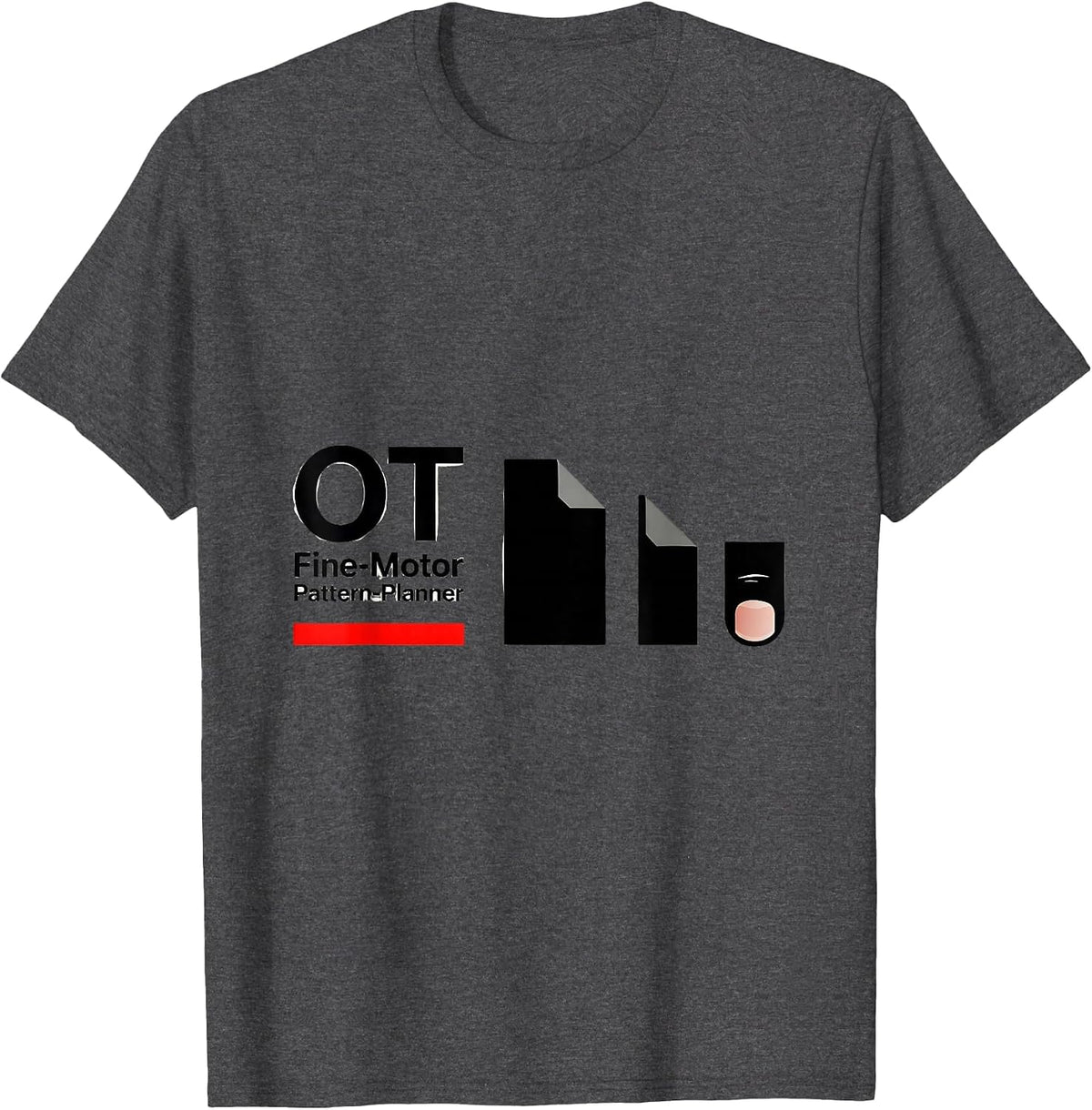 Men's OT Fine-Motor Pattern-Planner Occupational Therapy OT T-Shirt - Dark Heather Grey