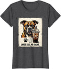 Women's Large Iced No Sugar Funny Pitbull Drinking Iced Coffee Meme T-Shirt - Dark Heather Grey