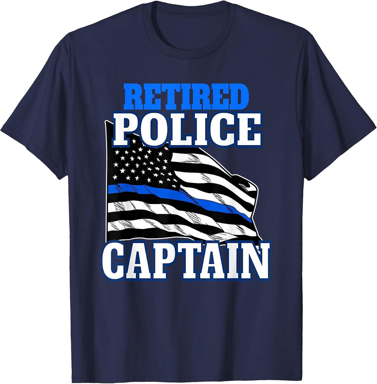 Retired Police Captain Police Officer Retirement T-Shirt - Navy Blue