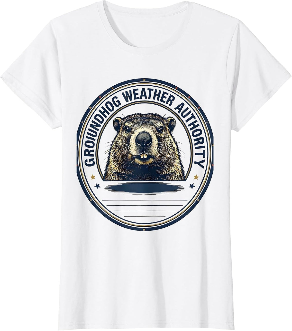 GROUNDHOG WEATHER AUTHORITY Funny Groundhog Day Woodchuck T-Shirt - White