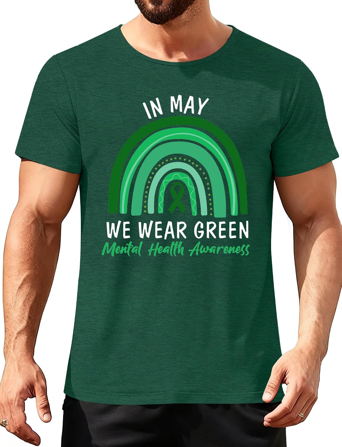 Mental Health Awaerness Shirt Men in May We Wear Green Tshirt Mental Health Gifts - Green