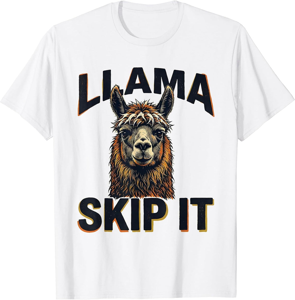 Men's Llama Skip It Funny Llama Lover Animal Humor T-Shirt - White