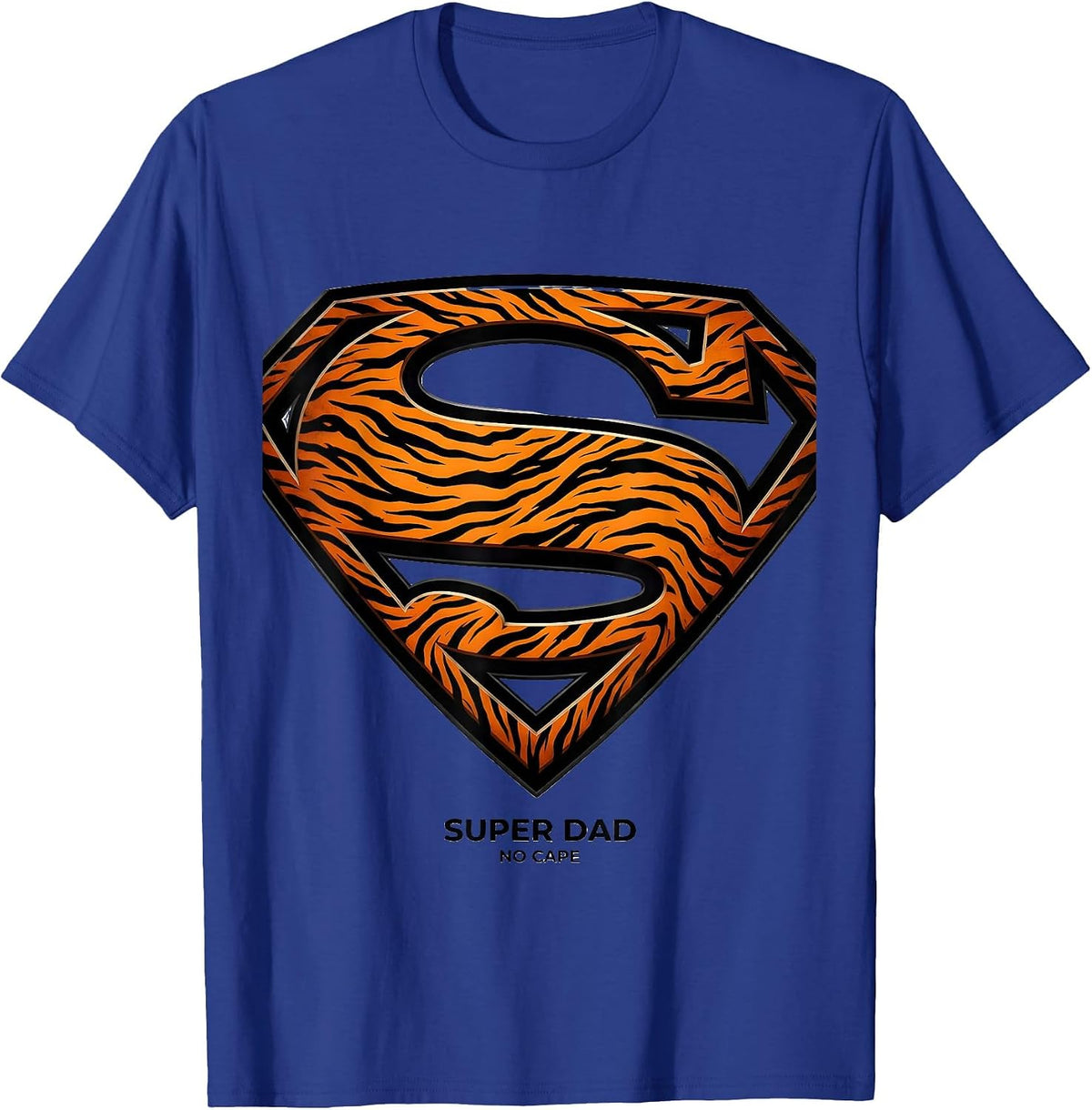 Men's Super Dad No Cape Father's Day Graphic Design T-Shirt - Royal Blue