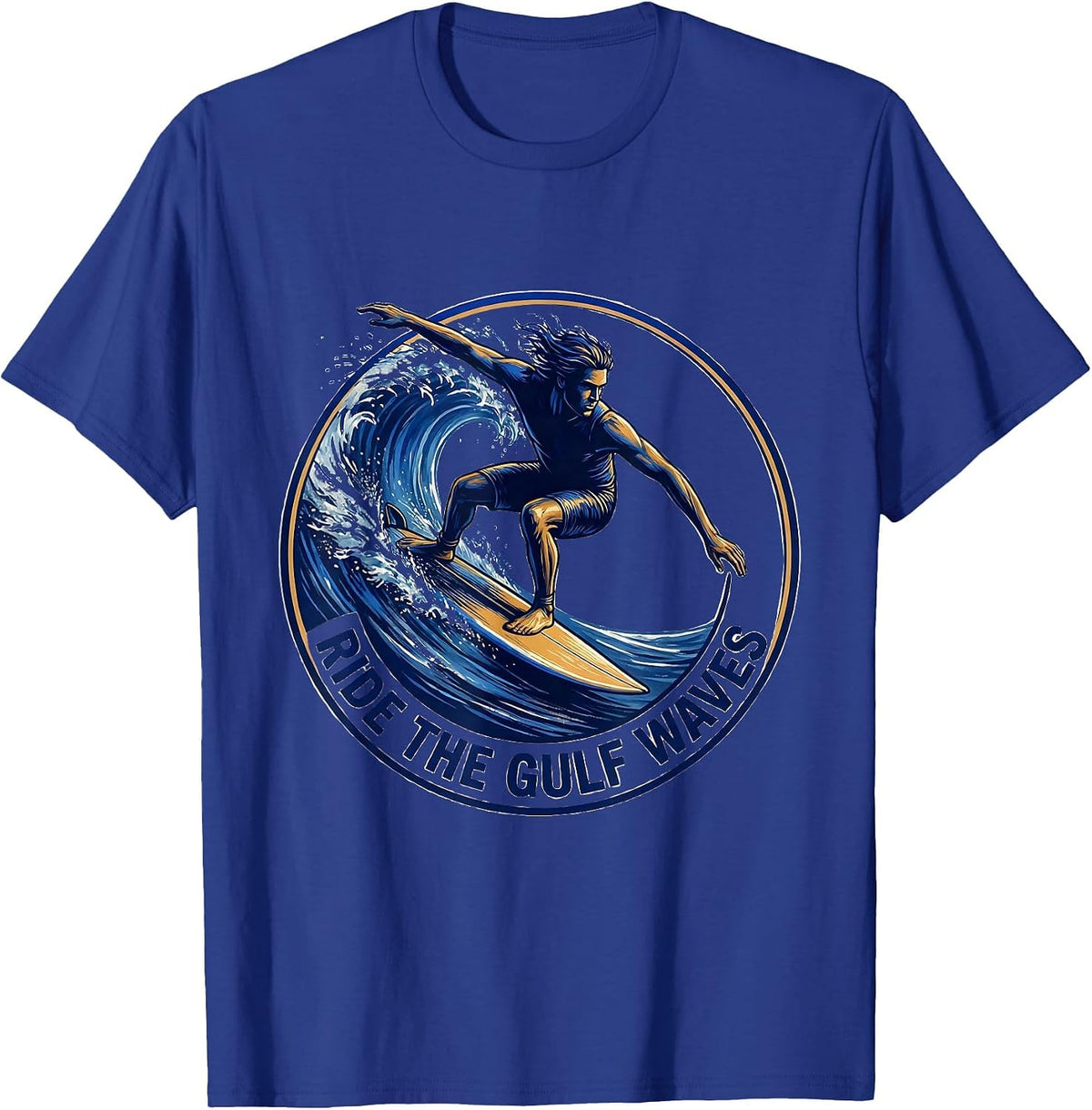 Men's Ride the Gulf Waves Gulf of America Design T-Shirt - Royal Blue