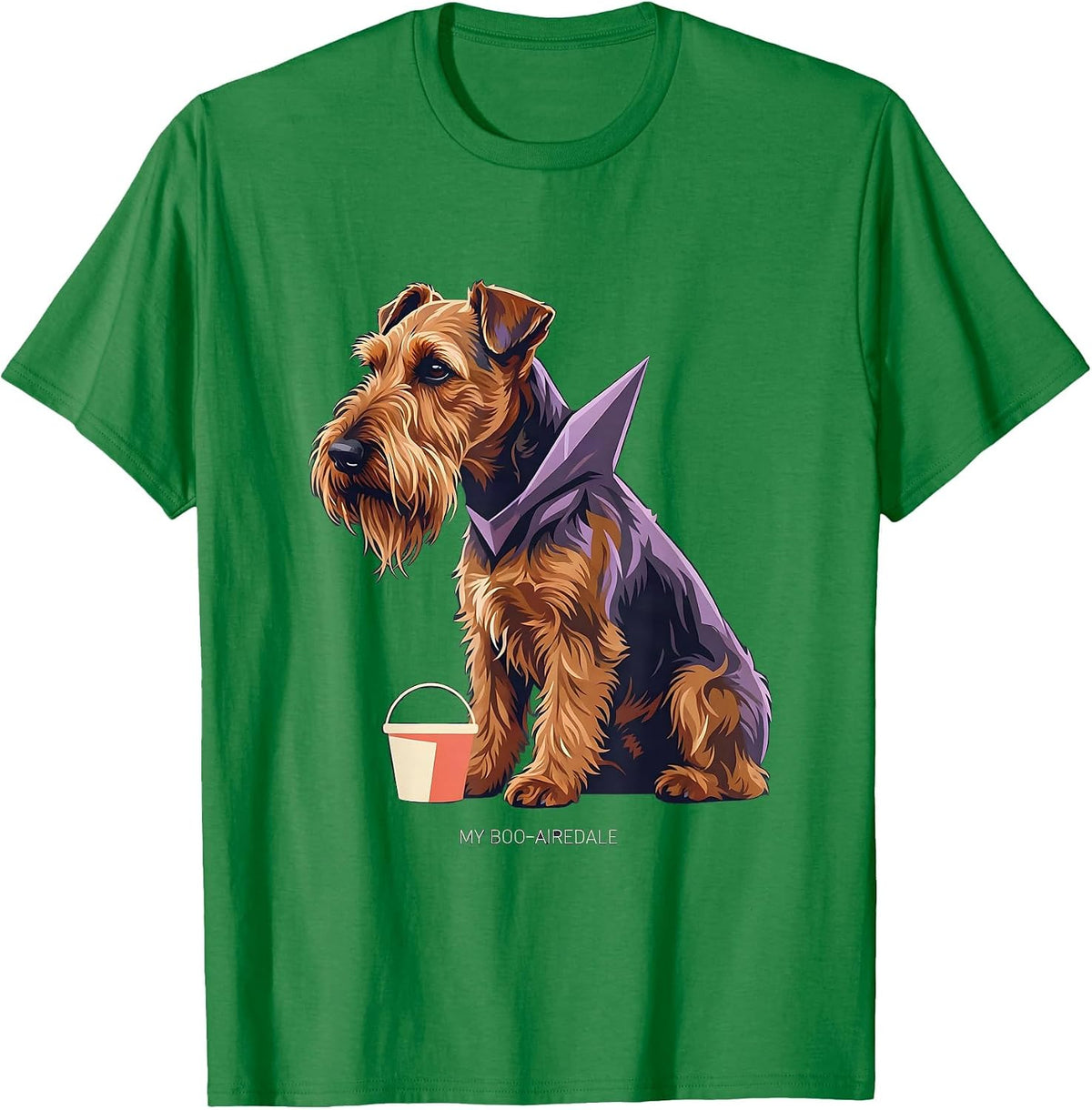 Men's My Boo-Airedale Funny Airedale Terrier Dog Lover Halloween T-Shirt - Kelly Green