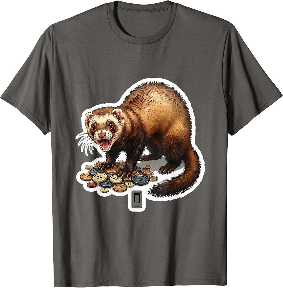 Men's Ferret Lover Gift Funny Ferret Owner Novelty T-Shirt - Asphalt Grey