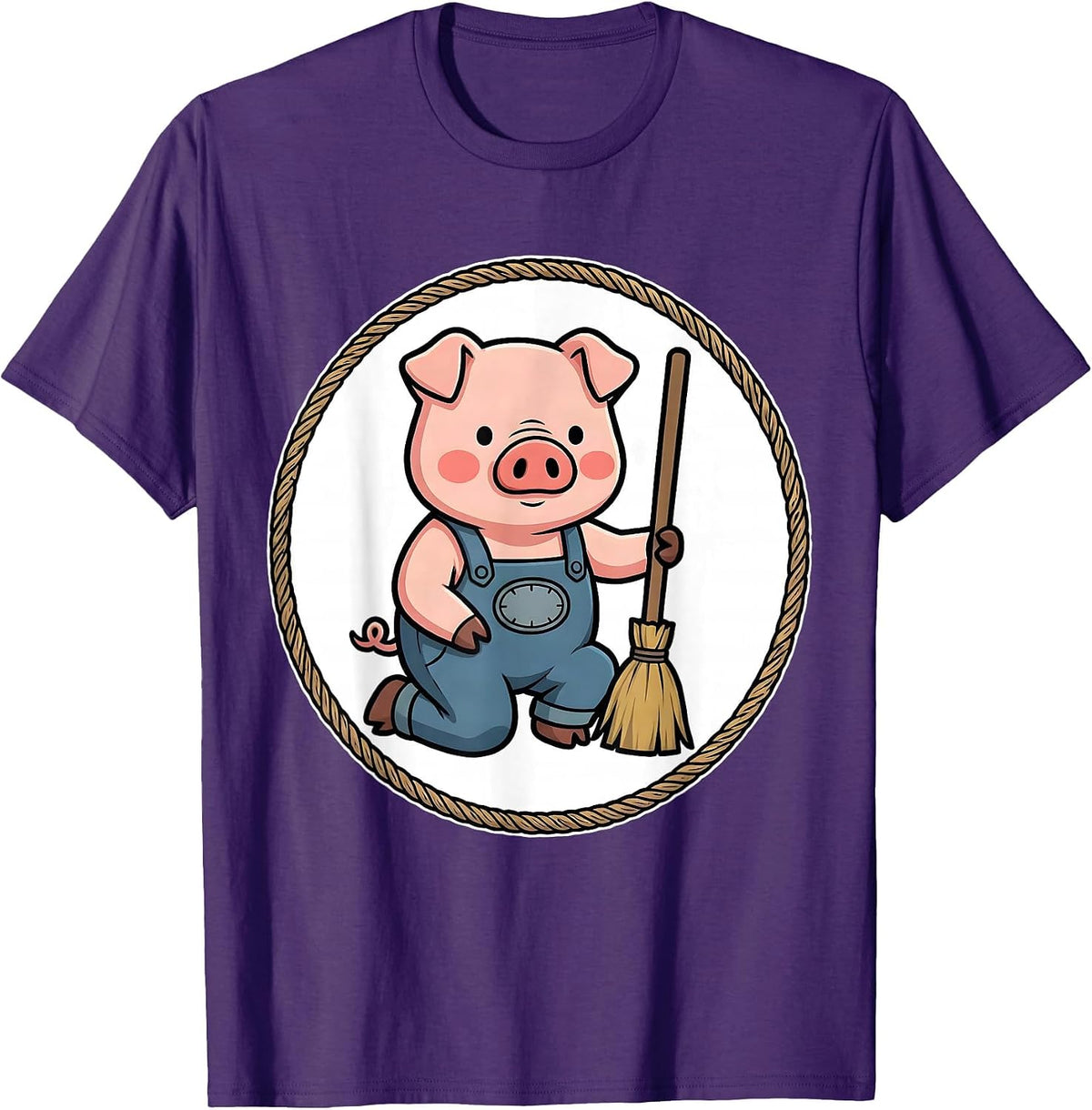 Men's Kneeling Pig Halloween Costume Novelty Humor T-Shirt - Purple