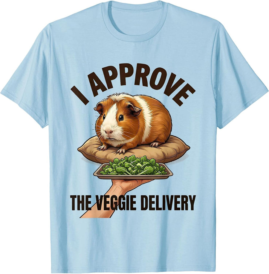 Men's I Approve The Veggie Delivery Funny Guinea Pig Pet Lover T-Shirt - Baby Blue