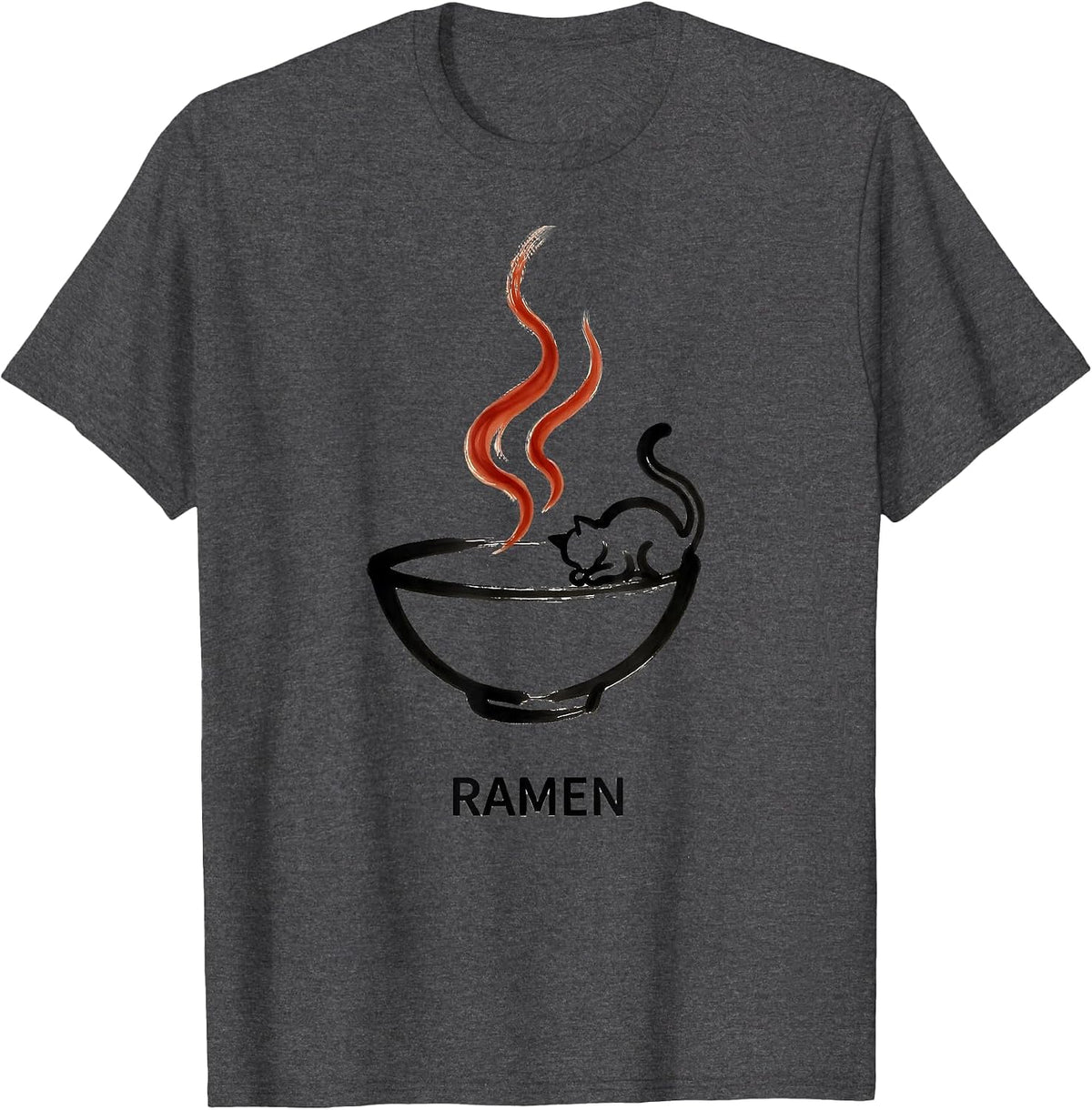 Men's RAMEN Kawaii Anime Cat Japanese Humor Funny Gift T-Shirt - Dark Heather Grey