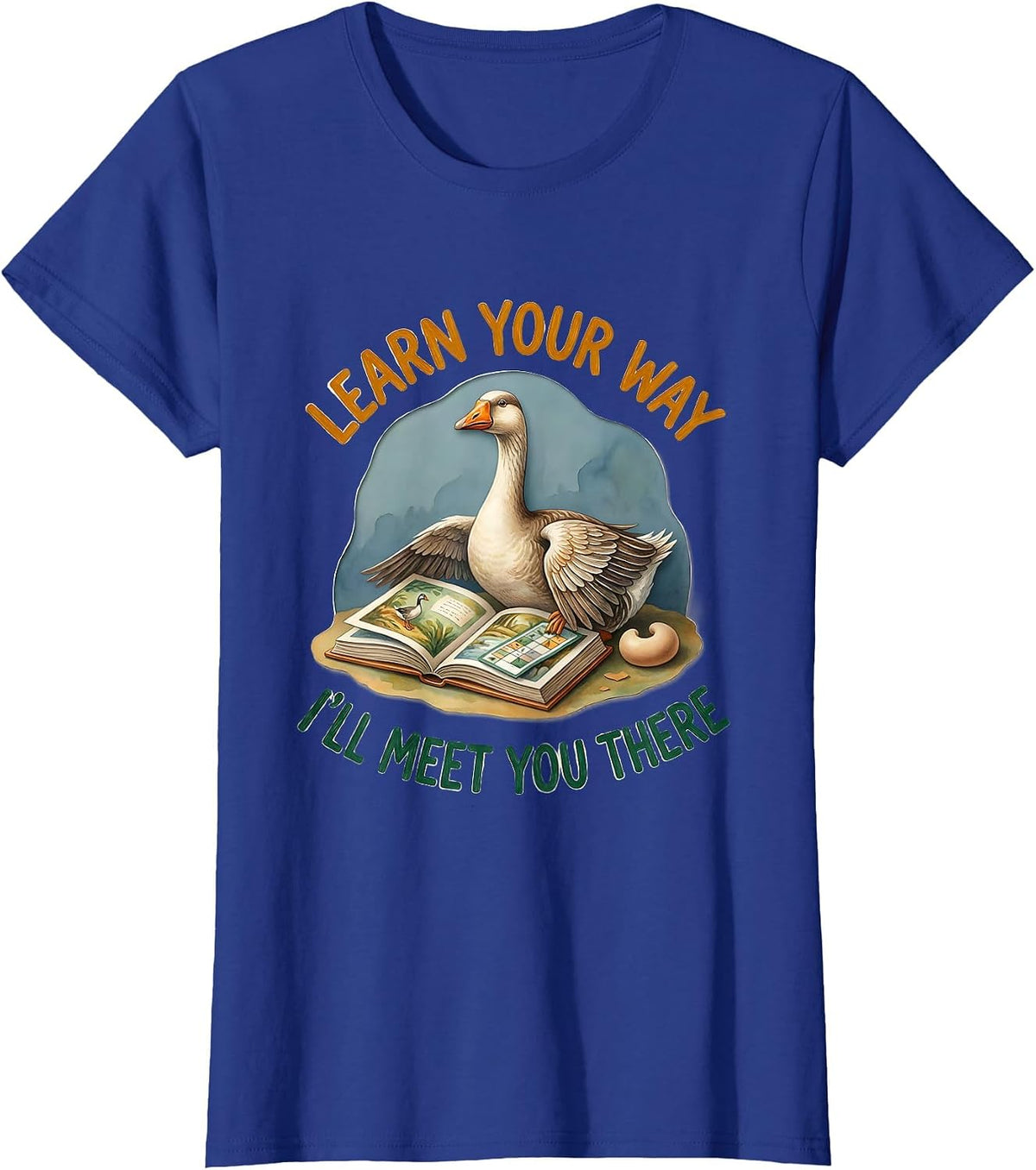 Women's Learn Your Way, I'll Meet You There Whimsical SPED Teacher T-Shirt - Royal Blue