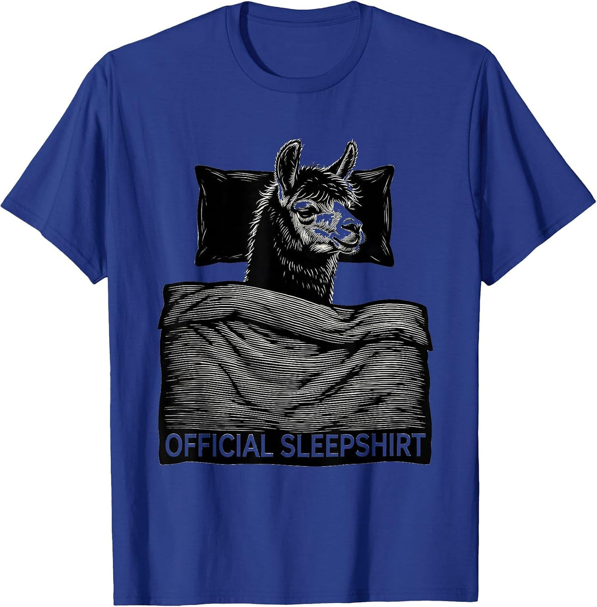 Official Sleepshirt Sleeping Alpaca Cozy Animal Lover Gift T-Shirt - Royal Blue