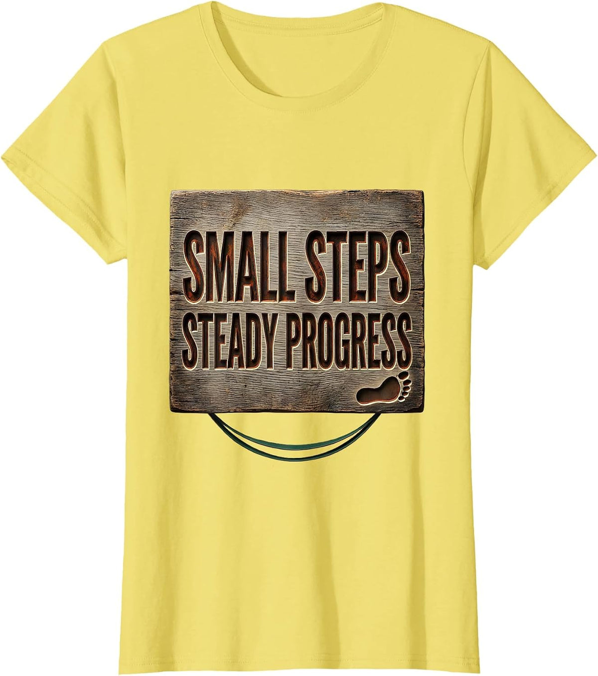 Women's Small Steps, Steady Progress Vintage Occupational Therapy OT T-Shirt - Lemon Yellow