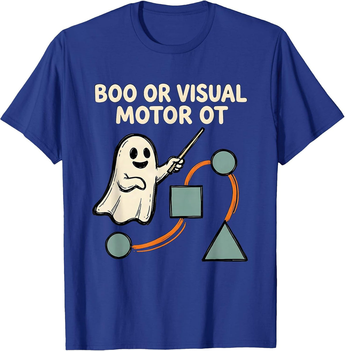 Men's Boo Or Visual Motor OT Funny Occupational Therapy Halloween T-Shirt - Royal Blue