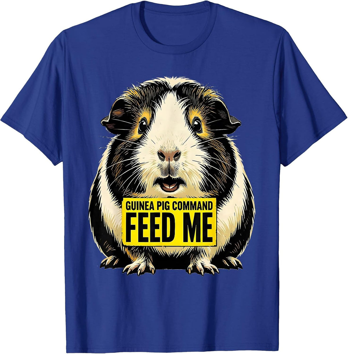 Men's Guinea Pig Command Feed Me Cute Pet Owner Humor T-Shirt - Royal Blue