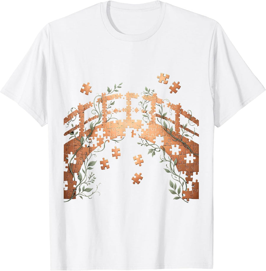 Men's ABA Puzzle Bridge Graphic Design T-Shirt - White
