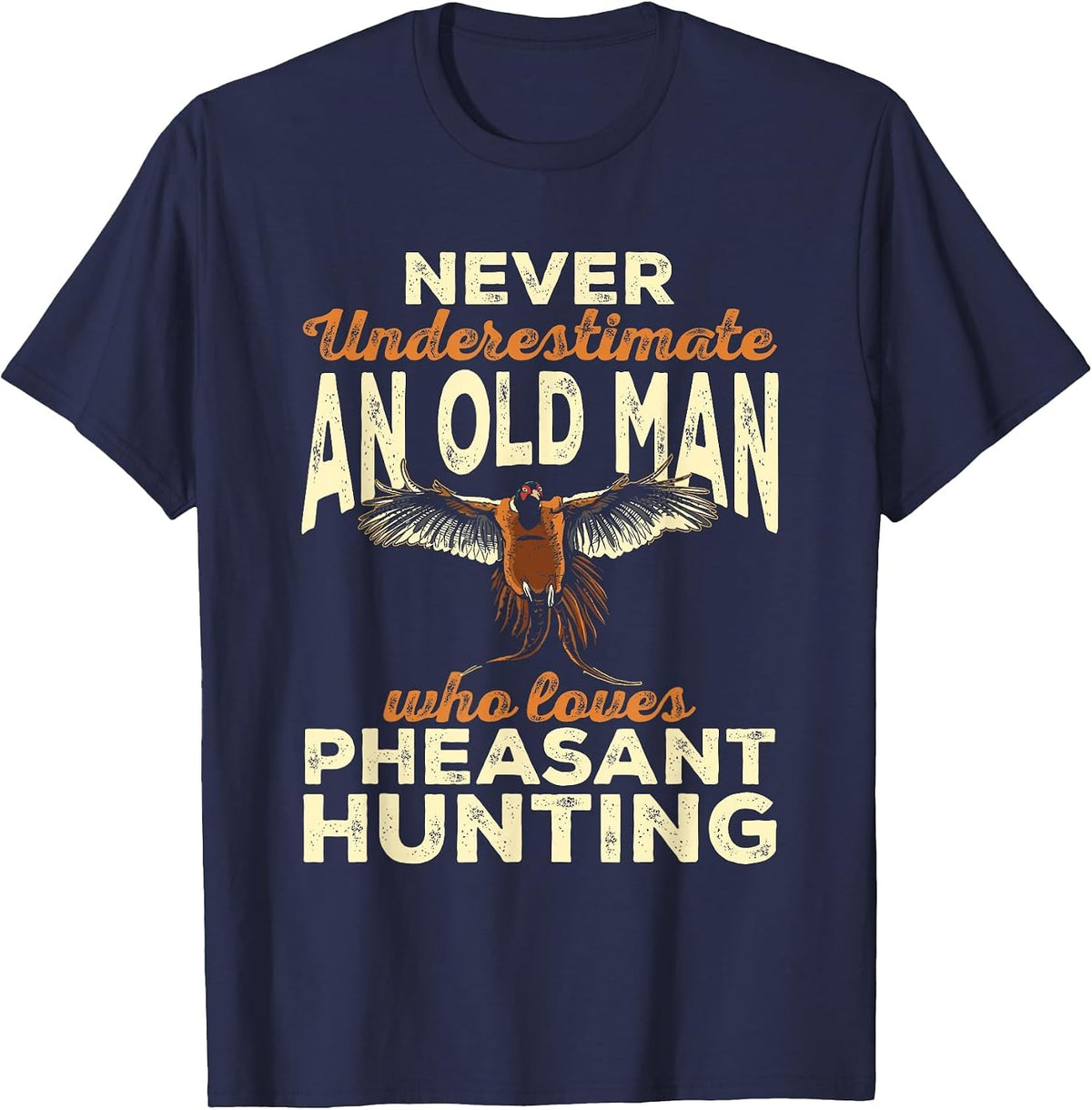 Pheasant Hunting Upland Bird Hunting T-Shirt - Navy Blue
