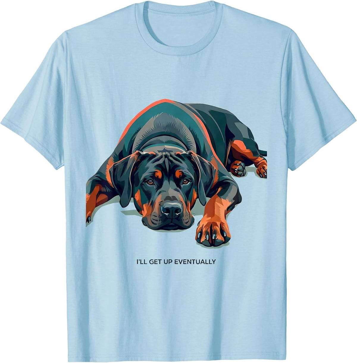 Men's I’ll Get Up Eventually Rhodesian Ridgeback Dog Lover Humor T-Shirt - Baby Blue