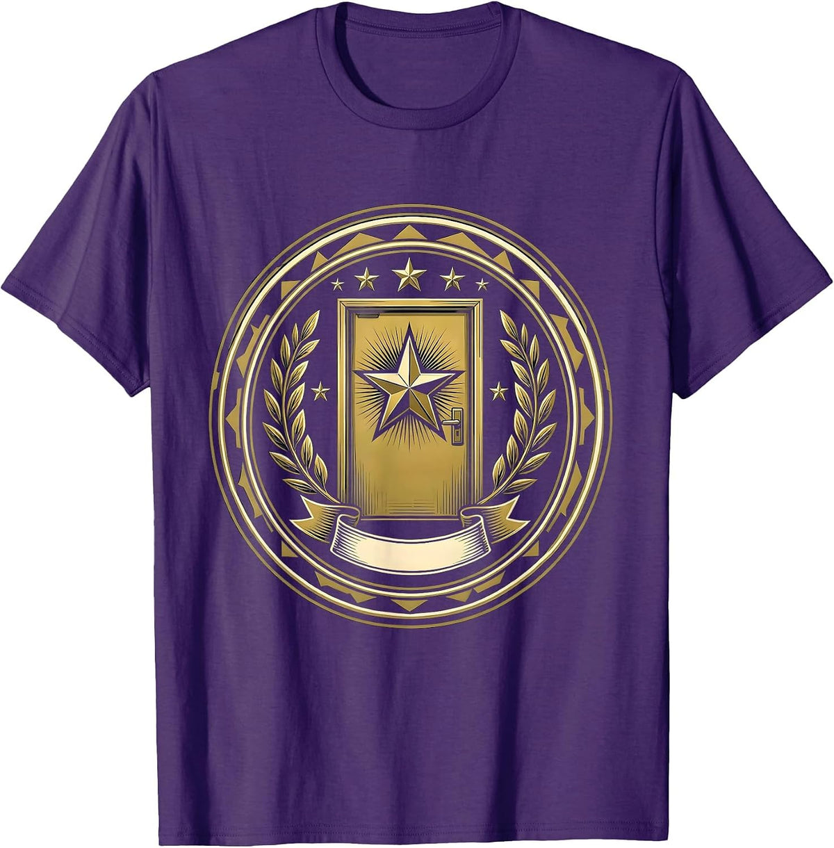 Sped Teacher Gold Star Classroom Door Graphic T-Shirt - Purple