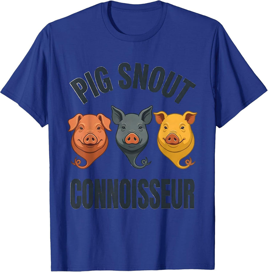 Pig Snout Connoisseur Funny Pig Lover Pet Pig Humor T-Shirt - Royal Blue