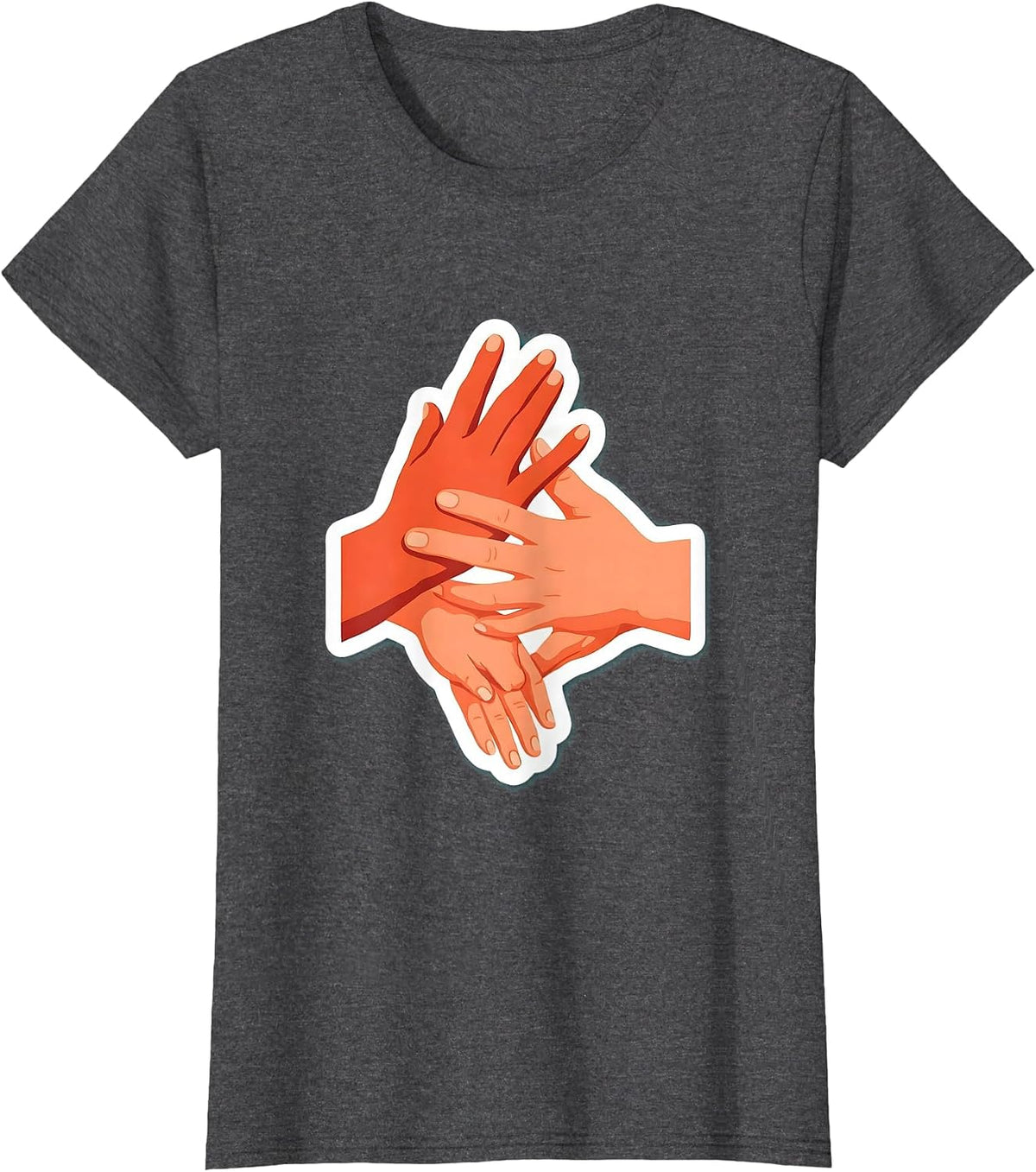 Women's Occupational Therapy Hand Stretch Illustration T-Shirt - Dark Heather Grey