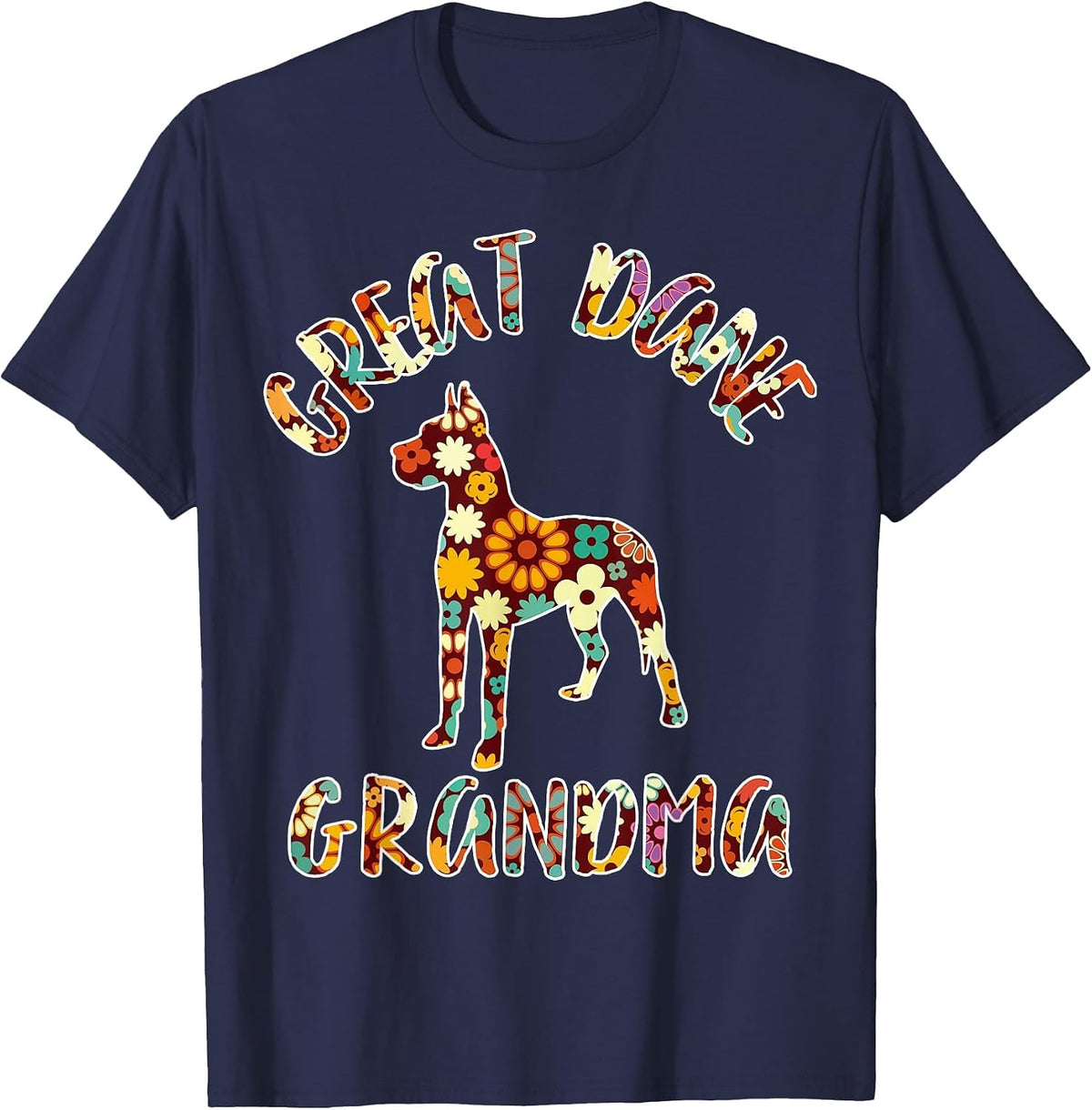 Great Dane Grandma Dog Grandma Funny Great Dane Owner T-Shirt - Navy Blue
