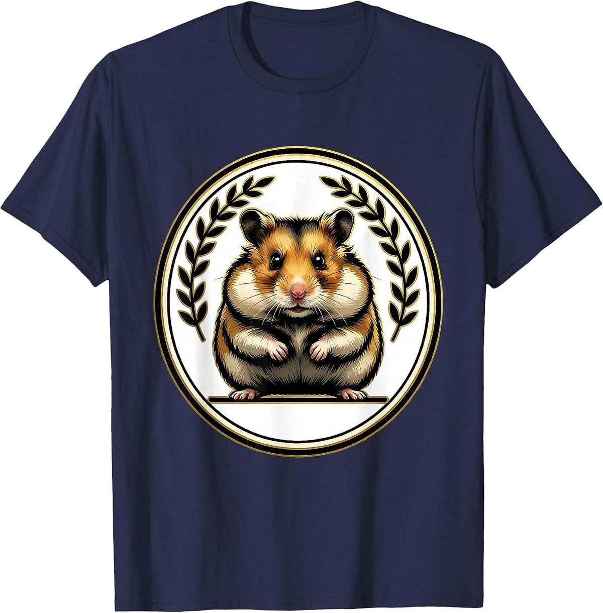 Men's Hamster Cheeks Sign Painter Showcard Funny Small Animal T-Shirt - Navy Blue