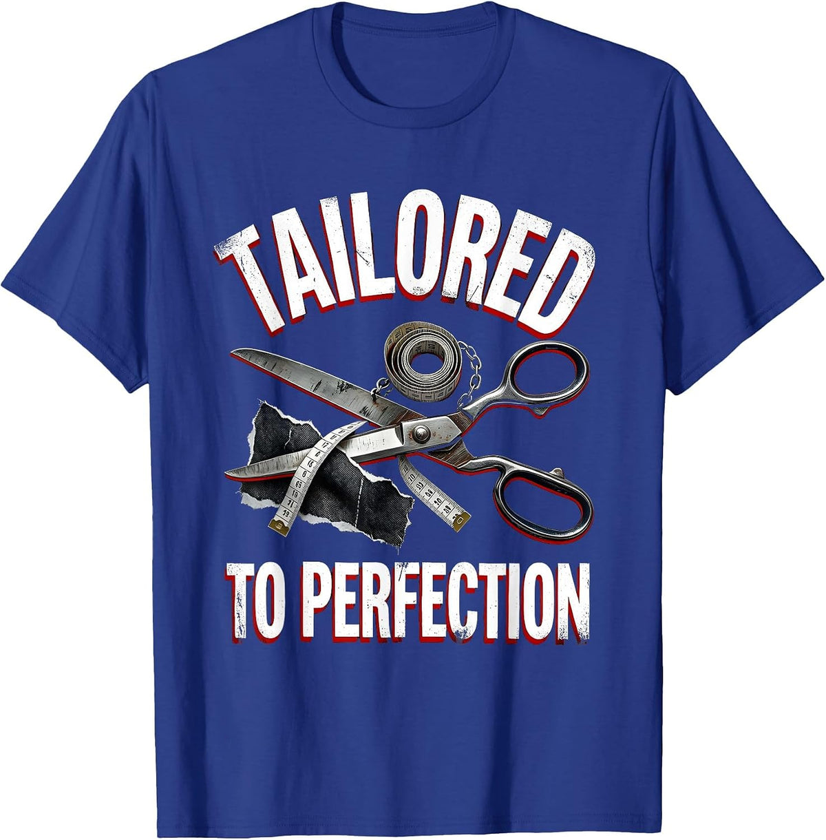 Tailored To Perfection Elegant Style Design T-Shirt - Royal Blue