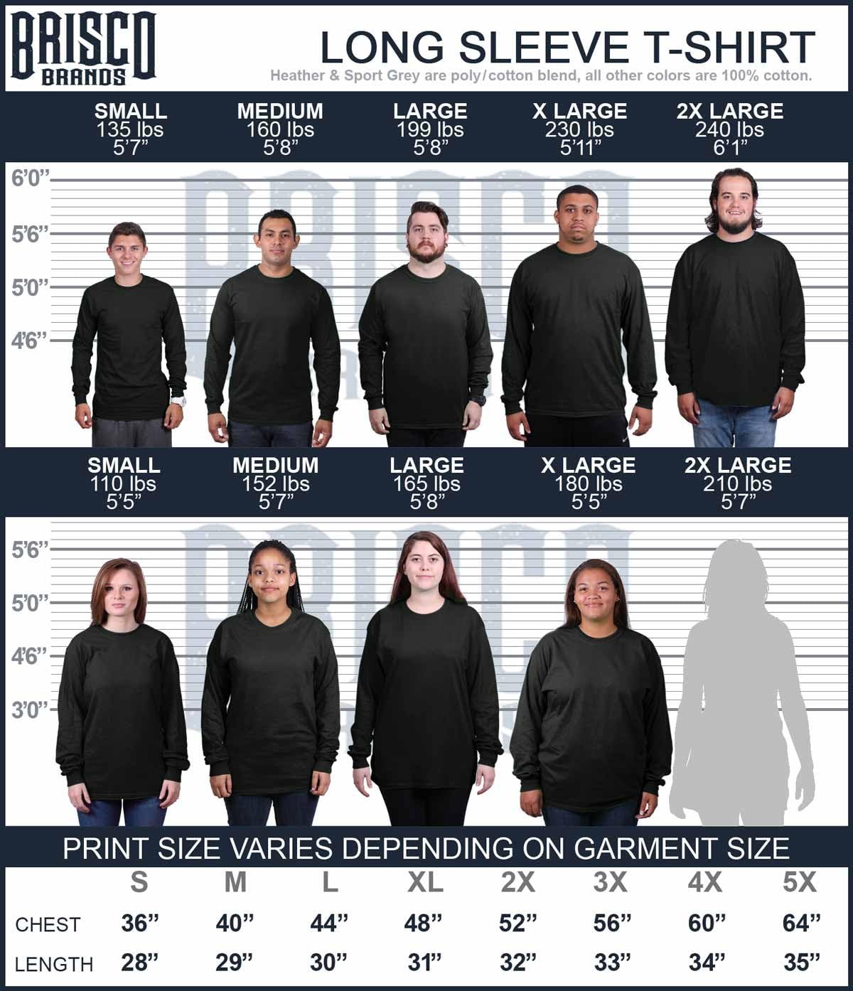 Chinook Fishing Fisherman Long Sleeve Tshirt Men Women - size chart