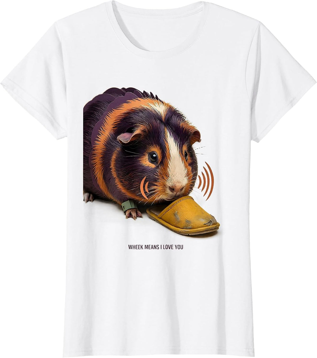 Women's Wheek Means I Love You Funny Guinea Pig Lover Cavy Owner T-Shirt - White
