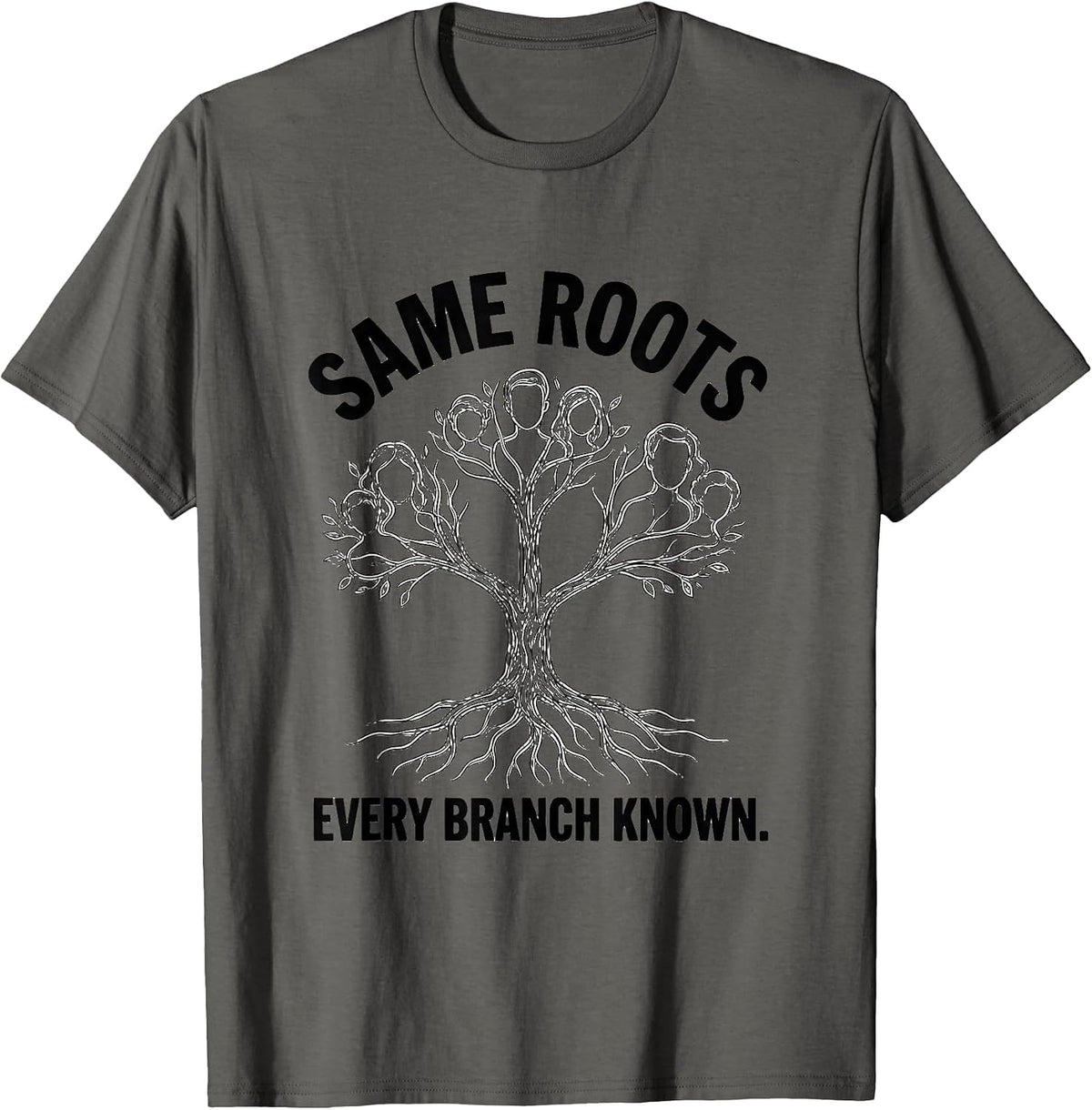 Same Roots Every Branch Known Family Reunion Matching Group T-Shirt - Asphalt Grey