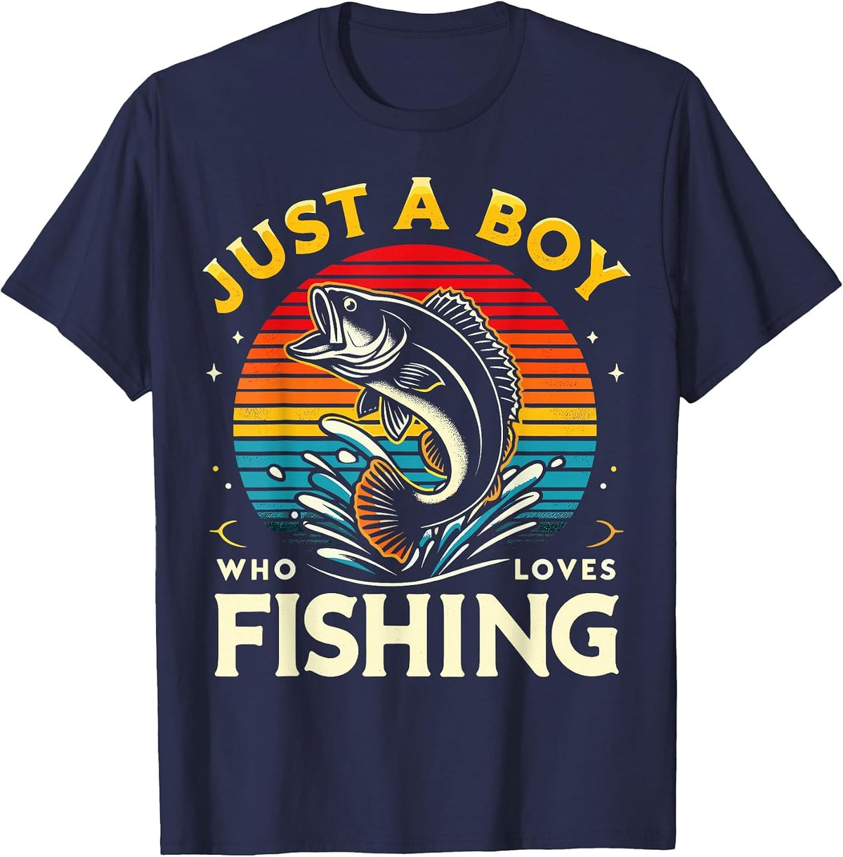 Fishing Funny Fisherman Bass Fish T-Shirt - Navy Blue