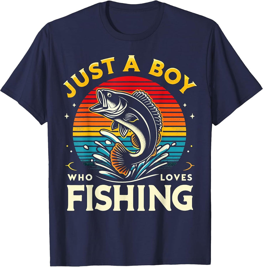 Fishing Funny Fisherman Bass Fish T-Shirt - Navy Blue