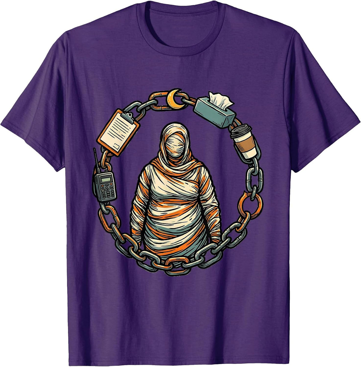 Men's Chain Support Para Normal Activities SPED Teacher T-Shirt - Purple