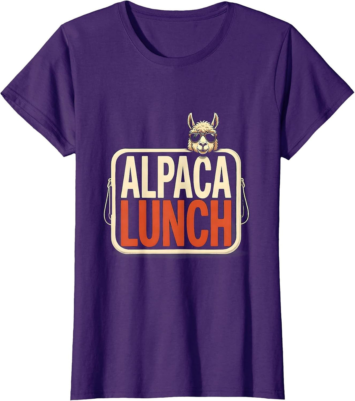 Women's Alpaca Lunch Funny Alpaca Sunglasses Animal Humor Gift T-Shirt - Purple
