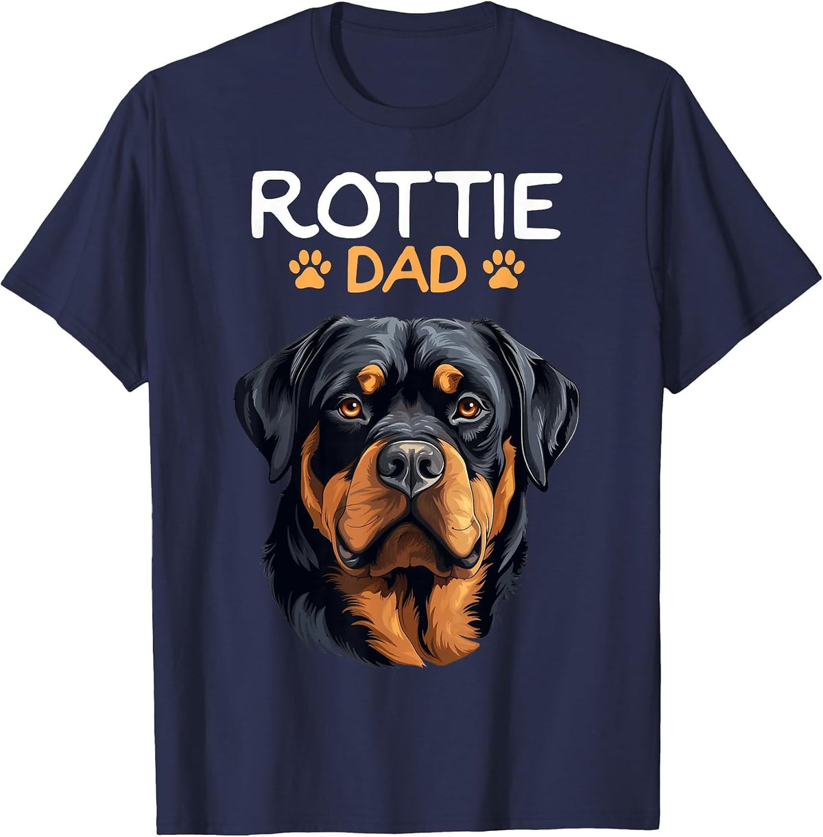 Rottie Dad Rottweiler Dog T-Shirt - Navy Blue