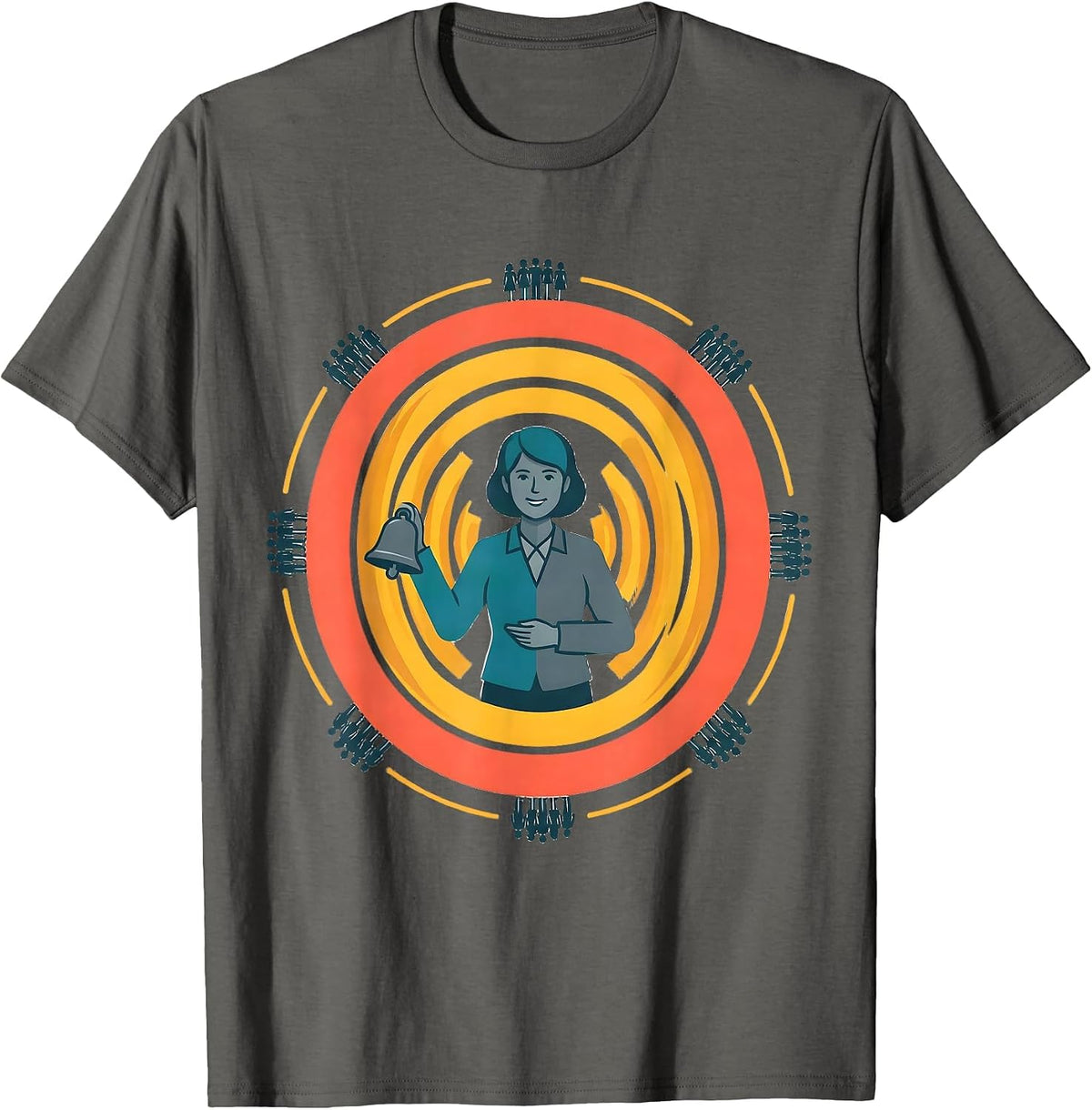 Music Teacher Sound Wave Teacher Appreciation Back To School T-Shirt - Asphalt Grey