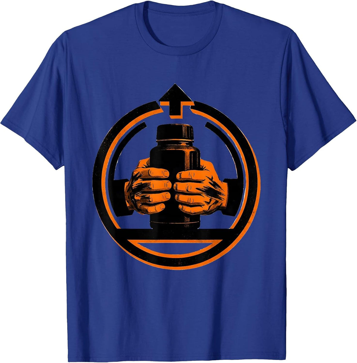 Oil-Stained Hands Coffee Thermos Blue Collar T-Shirt - Royal Blue
