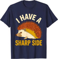 I Have A Sharp Side Cute Hedgehog Humor Animal Lover Gift T-Shirt - Navy Blue
