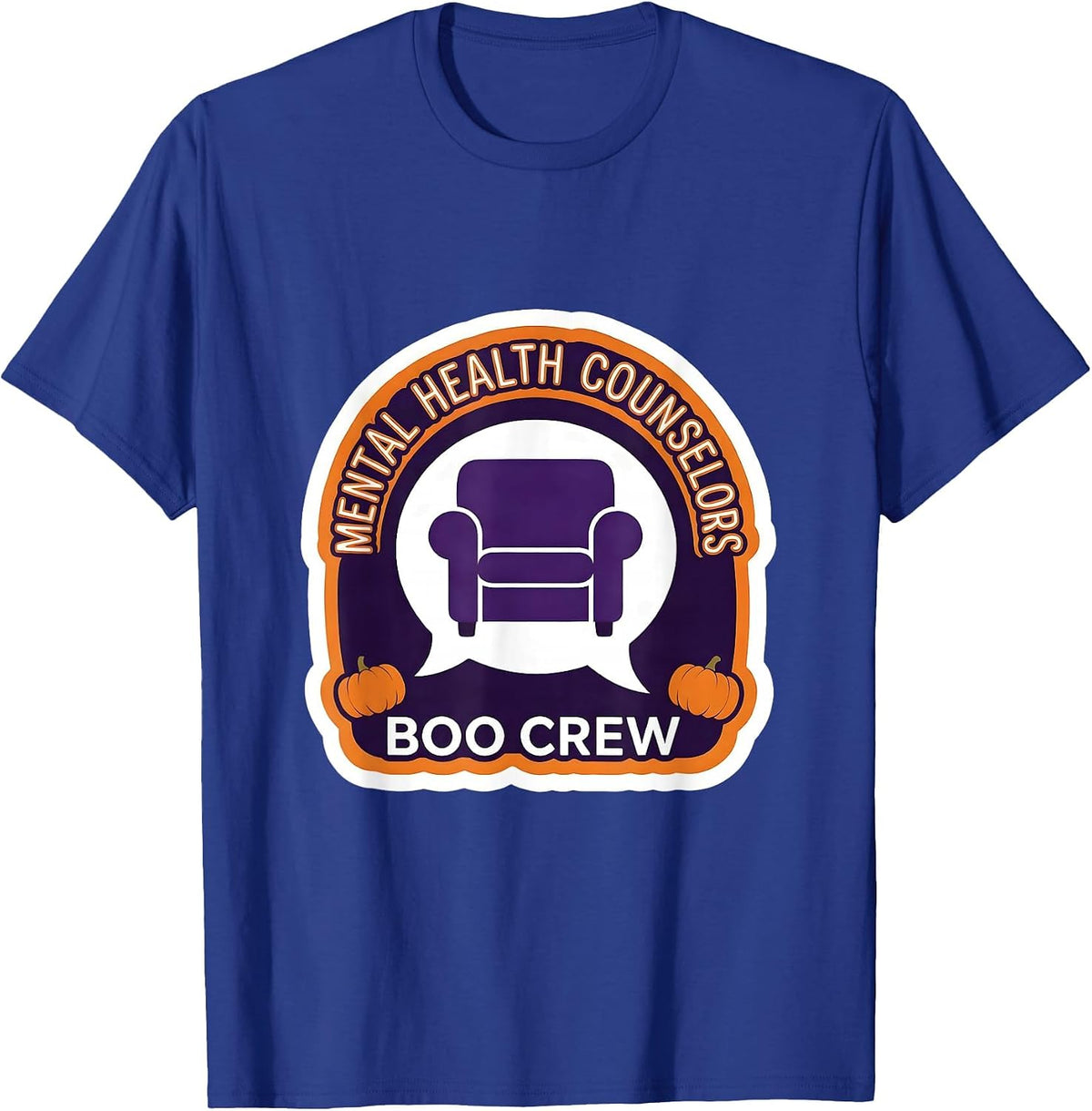 Mental Health Counselors Boo Crew Halloween Matching T-Shirt - Royal Blue