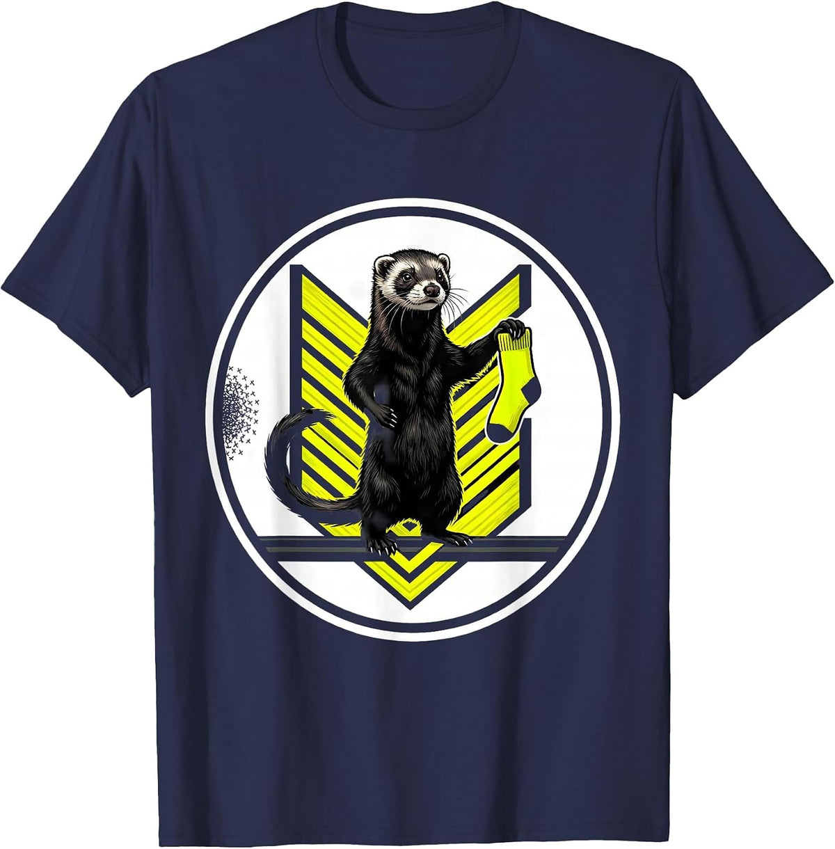 Men's Ferret Sealed Badge Funny Ferret Lover Gift T-Shirt - Navy Blue