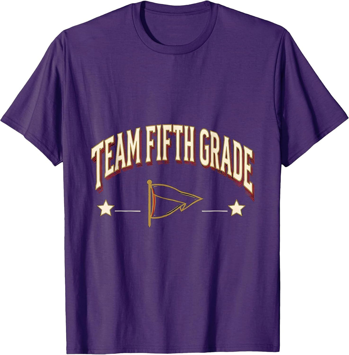 Team Fifth Grade Sign Painter Showcard Back To School T-Shirt - Purple