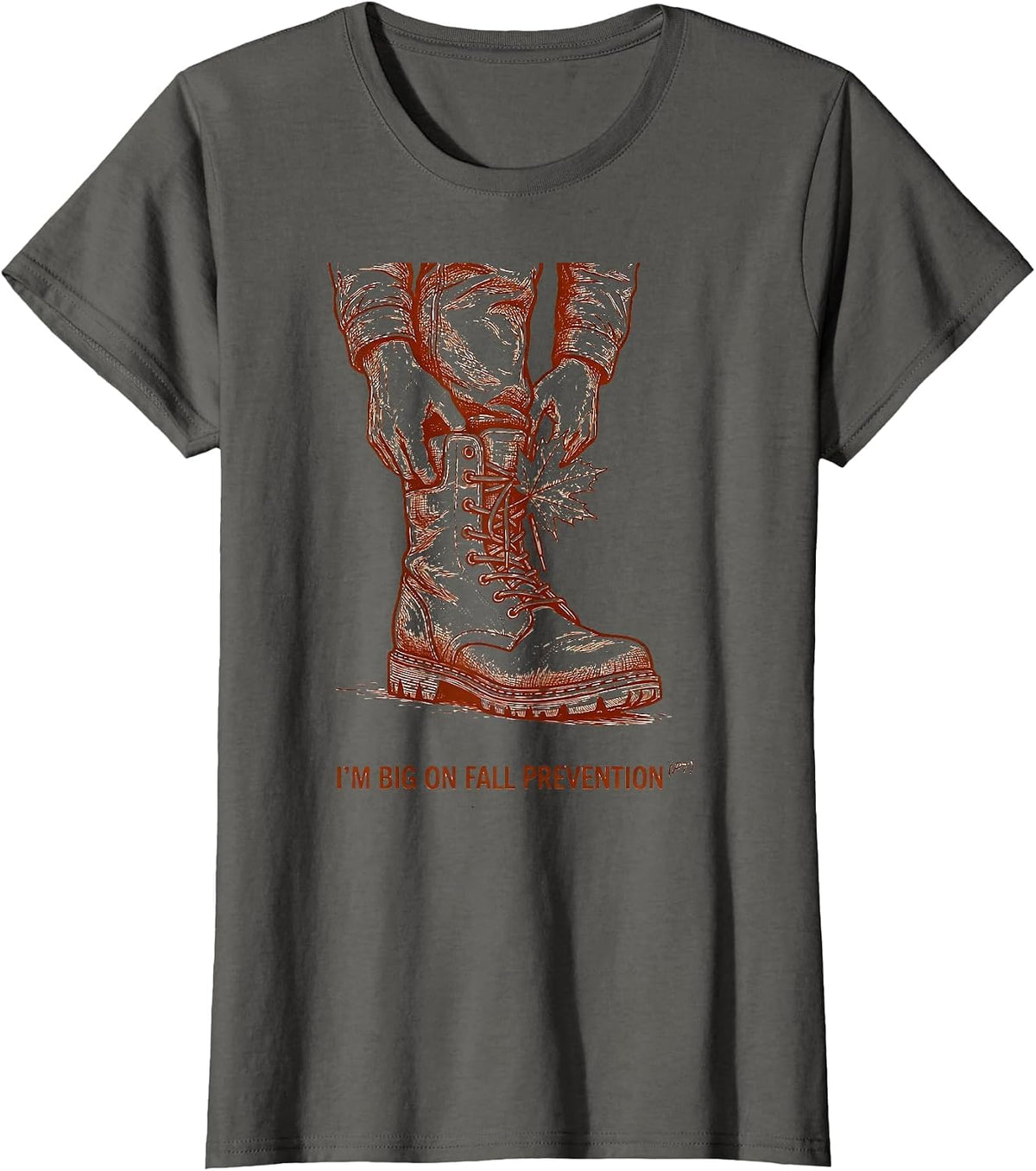 Women's I’m Big on Fall Prevention PT Funny Nurse Physical Therapy T-Shirt - Asphalt Grey