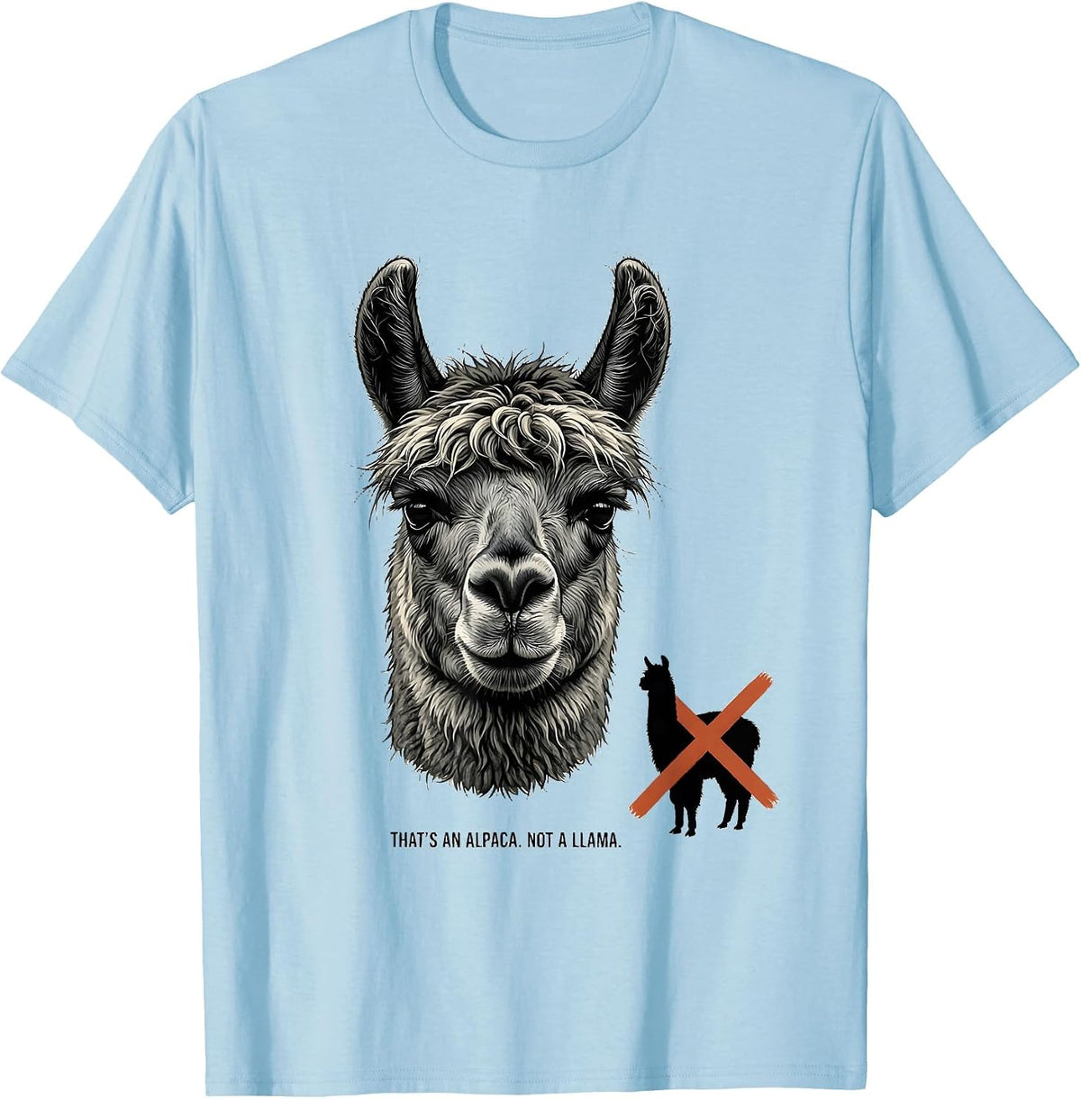 Men's That's An Alpaca Not A Llama Funny Alpaca Lover Novelty T-Shirt - Baby Blue