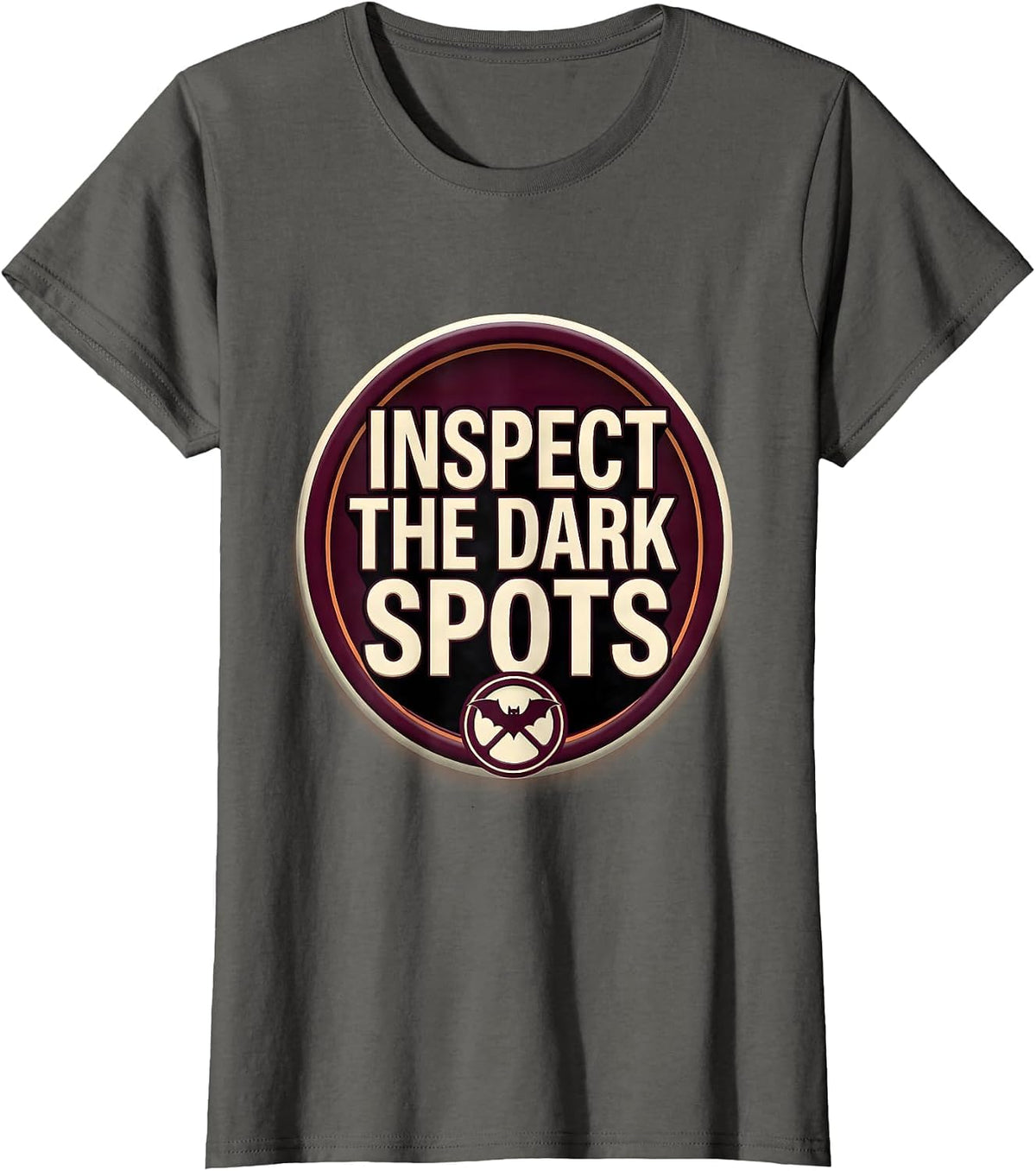 Women's Inspect The Dark Spots Funny Dermatology Halloween T-Shirt - Asphalt Grey