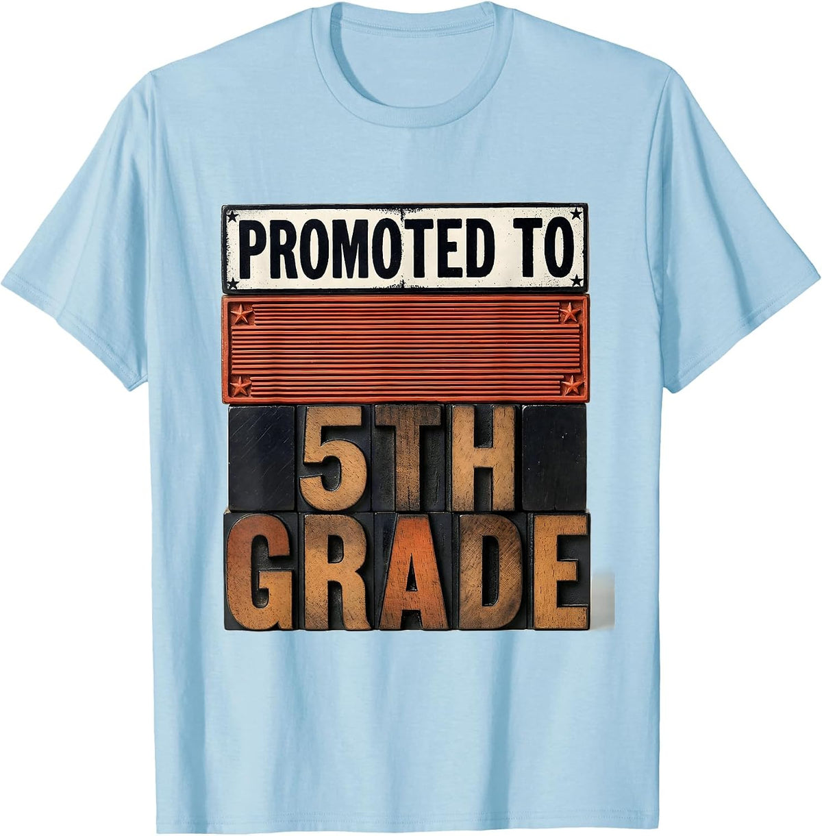 Men's Promoted To 5th Grade Bruh We Back Back To School Meme T-Shirt - Baby Blue