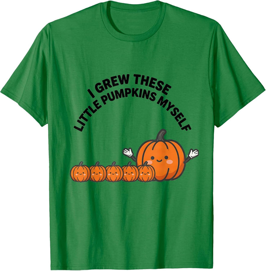 Men's I Grew These Little Pumpkins Myself Whimsical Teacher Fall T-Shirt - Kelly Green