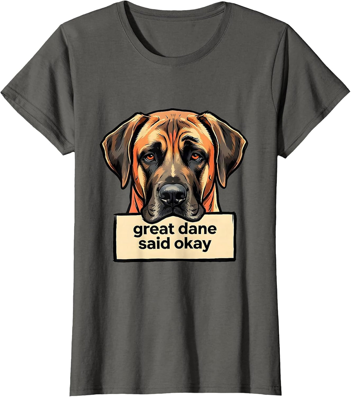Women's great dane said okay Funny Dog Lover Meme Great Dane Owner T-Shirt - Asphalt Grey