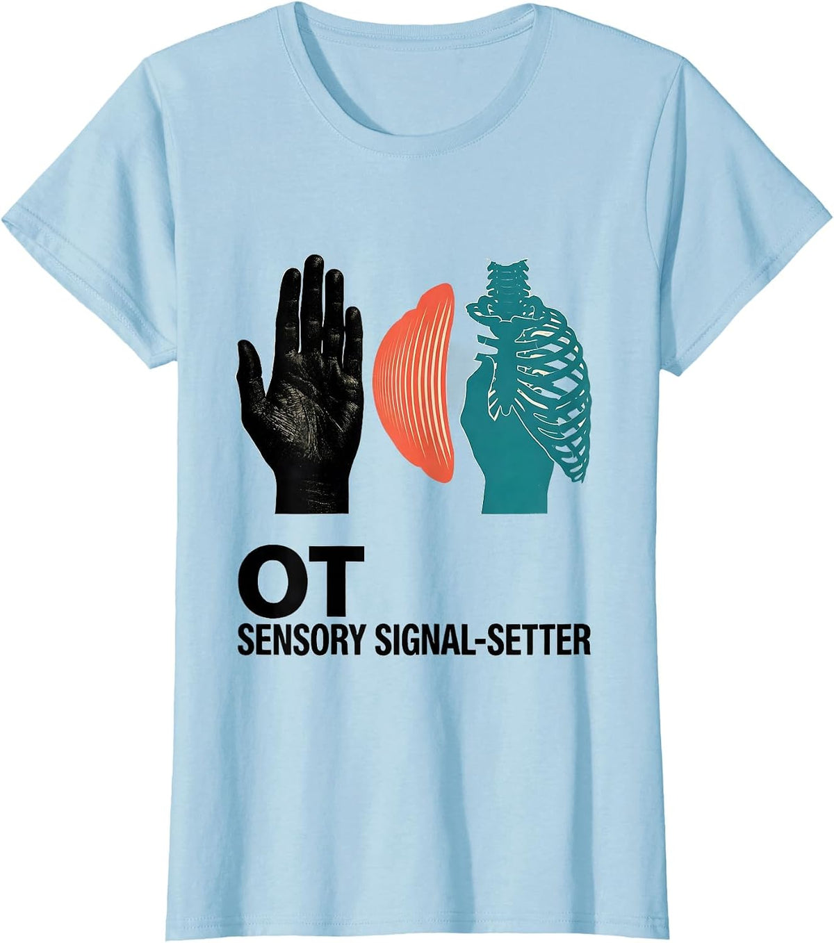 Women's OT, Sensory Signal-Setter Occupational Therapy Back T-Shirt - Baby Blue