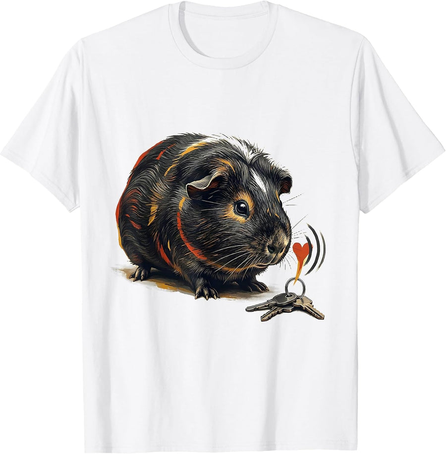 Men's Guinea Pig Rosette Pet Lover Funny Animal Humor T-Shirt - White